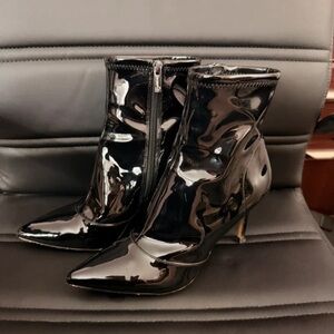 Jessica Simpson Glossy Black Heeled Boots